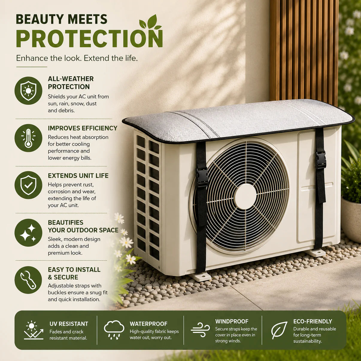 🛡️ AC Shield Pro™ | Heat, Rain & Dust Protection Cover