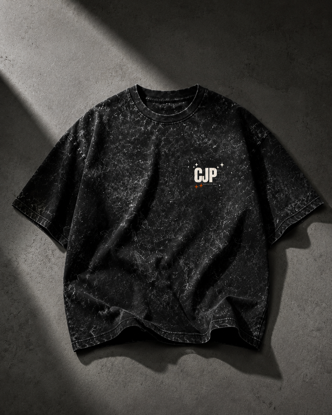 CJP™ Embroidered Acid Wash Oversized T-Shirt | 240 GSM