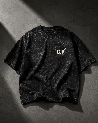 CJP™ Embroidered Acid Wash Oversized T-Shirt | 240 GSM