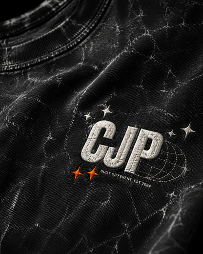 CJP™ Embroidered Acid Wash Oversized T-Shirt | 240 GSM
