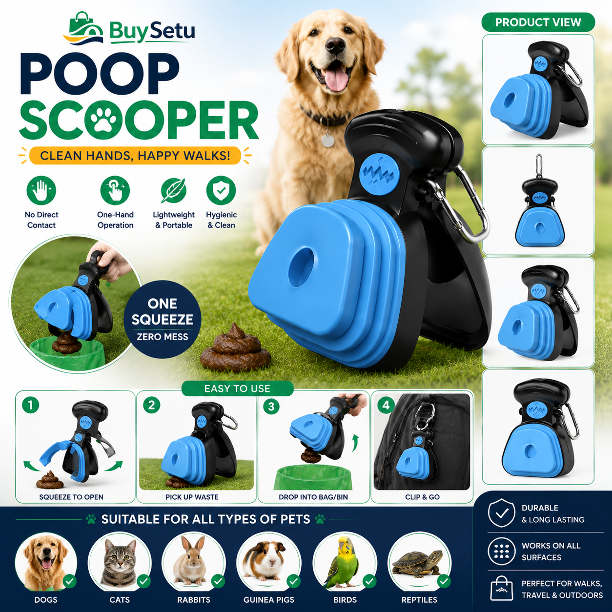 BuySetu™ Portable Poop Scooper
