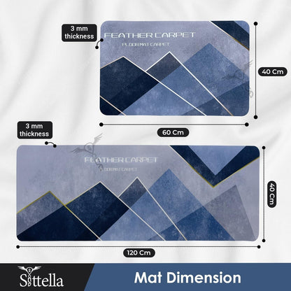 Rubber Floor Mat With Runner Geometric Pattern