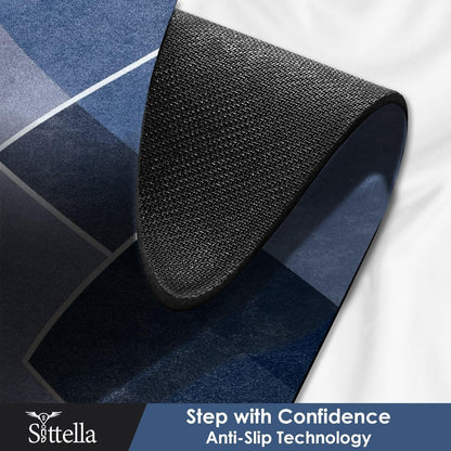 Rubber Floor Mat With Runner Geometric Pattern